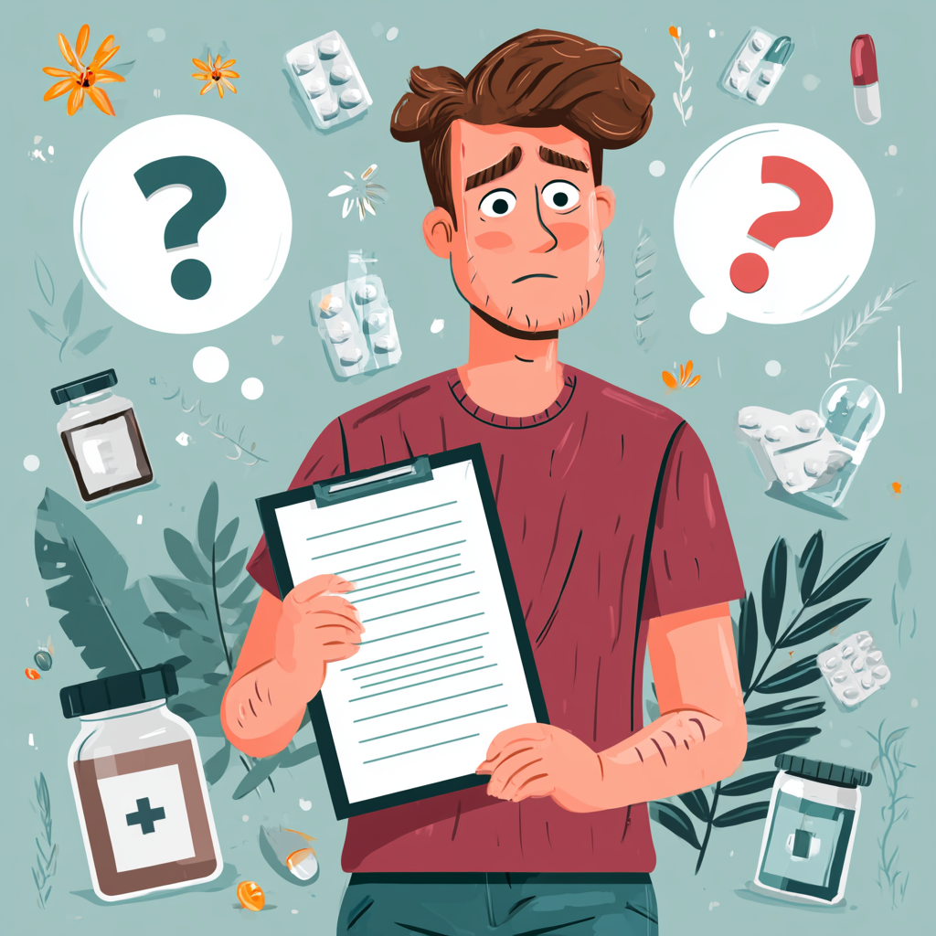 Illustration representing insurance for drug rehab, showing an individual reviewing treatment coverage and insurance options for addiction recovery and behavioral health services.