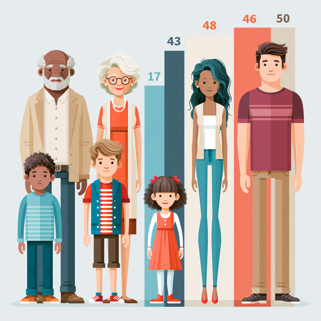 Illustration of children, adults, and seniors representing age-specific outpatient programs tailored to each stage of life.