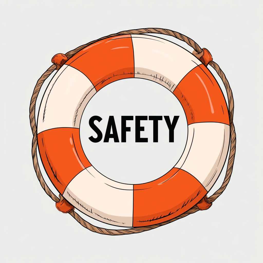 Safety lifebuoy illustration representing how drug rehab provides a structured, supportive environment with professional care to promote safe addiction treatment and recovery.